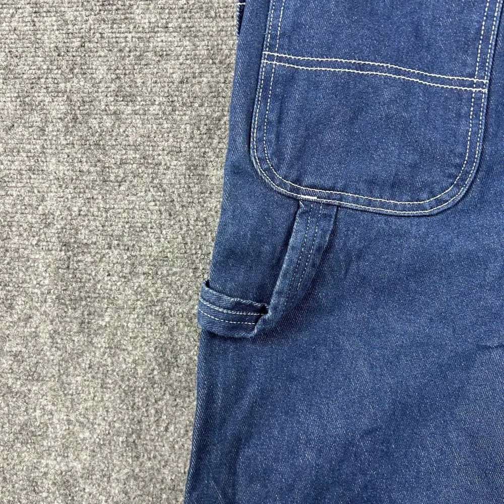 Genuine Dickies Overalls Mens 36x30 Blue Denim Bib Workwear‎ Carpenter EB713RNB